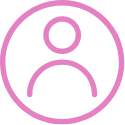 Pink icon of a person